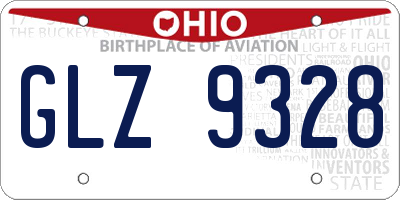 OH license plate GLZ9328