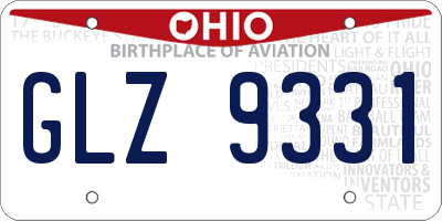 OH license plate GLZ9331
