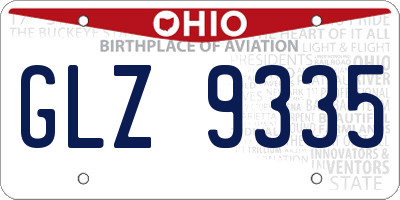 OH license plate GLZ9335