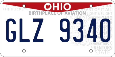 OH license plate GLZ9340