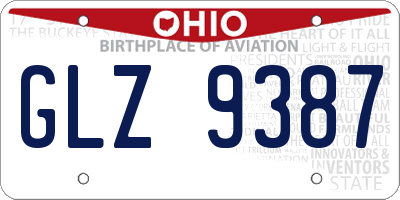 OH license plate GLZ9387