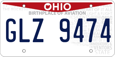 OH license plate GLZ9474