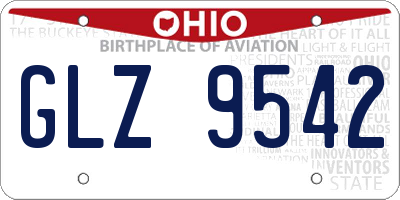 OH license plate GLZ9542