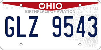 OH license plate GLZ9543