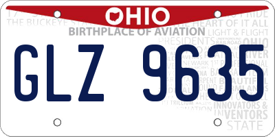 OH license plate GLZ9635
