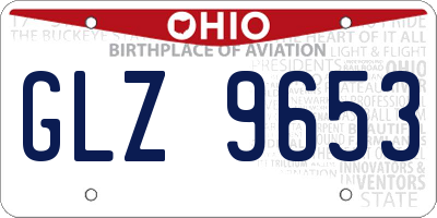 OH license plate GLZ9653