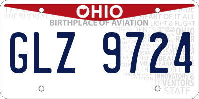 OH license plate GLZ9724