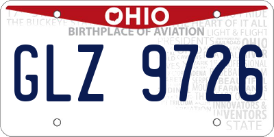 OH license plate GLZ9726