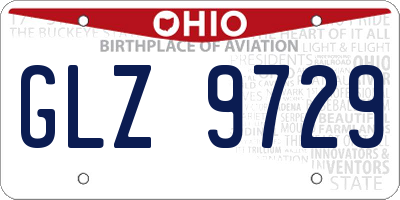OH license plate GLZ9729