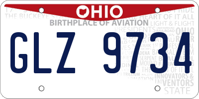 OH license plate GLZ9734