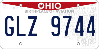 OH license plate GLZ9744
