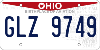 OH license plate GLZ9749