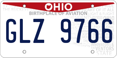 OH license plate GLZ9766