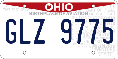 OH license plate GLZ9775