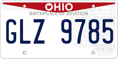 OH license plate GLZ9785