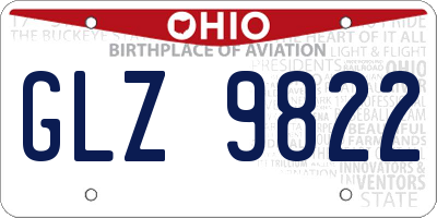 OH license plate GLZ9822