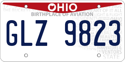 OH license plate GLZ9823