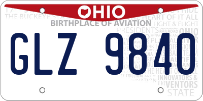 OH license plate GLZ9840