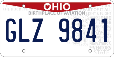OH license plate GLZ9841