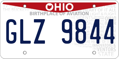 OH license plate GLZ9844