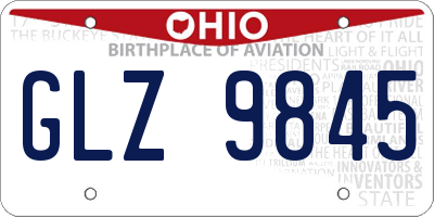 OH license plate GLZ9845
