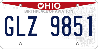 OH license plate GLZ9851