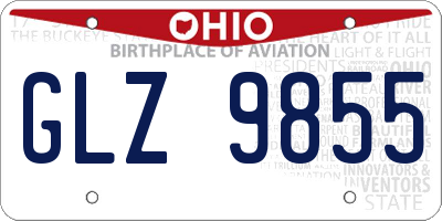 OH license plate GLZ9855