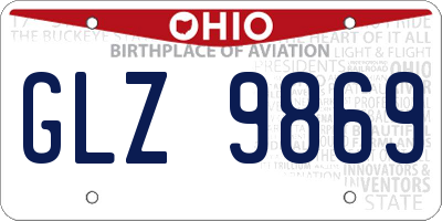 OH license plate GLZ9869