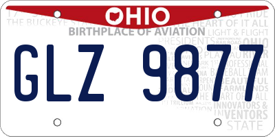 OH license plate GLZ9877