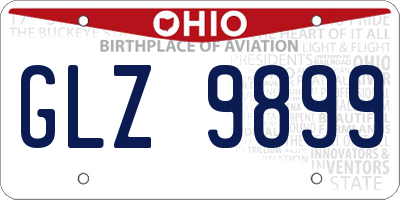 OH license plate GLZ9899
