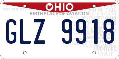 OH license plate GLZ9918