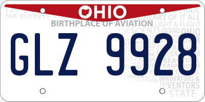 OH license plate GLZ9928