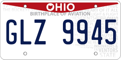 OH license plate GLZ9945