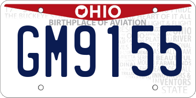 OH license plate GM9155