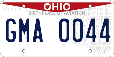 OH license plate GMA0044