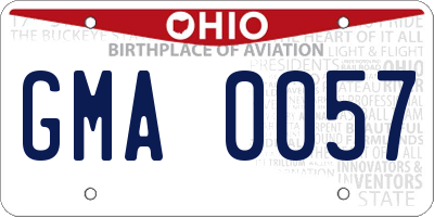 OH license plate GMA0057