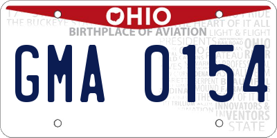 OH license plate GMA0154