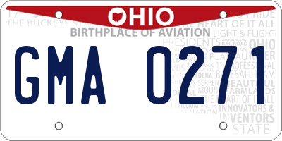 OH license plate GMA0271