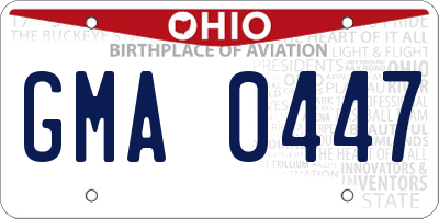 OH license plate GMA0447