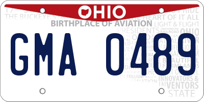 OH license plate GMA0489