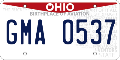 OH license plate GMA0537