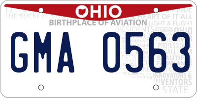 OH license plate GMA0563