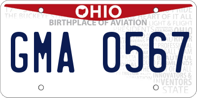 OH license plate GMA0567