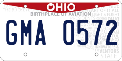 OH license plate GMA0572
