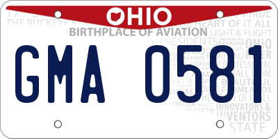 OH license plate GMA0581