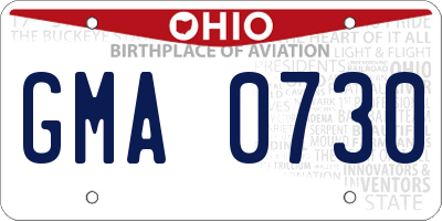 OH license plate GMA0730