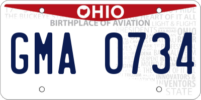 OH license plate GMA0734