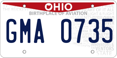 OH license plate GMA0735