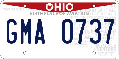 OH license plate GMA0737