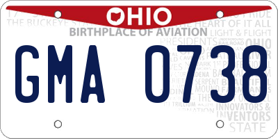 OH license plate GMA0738